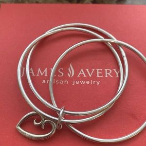 James Avery triple bracelet heart large charm new in box .
